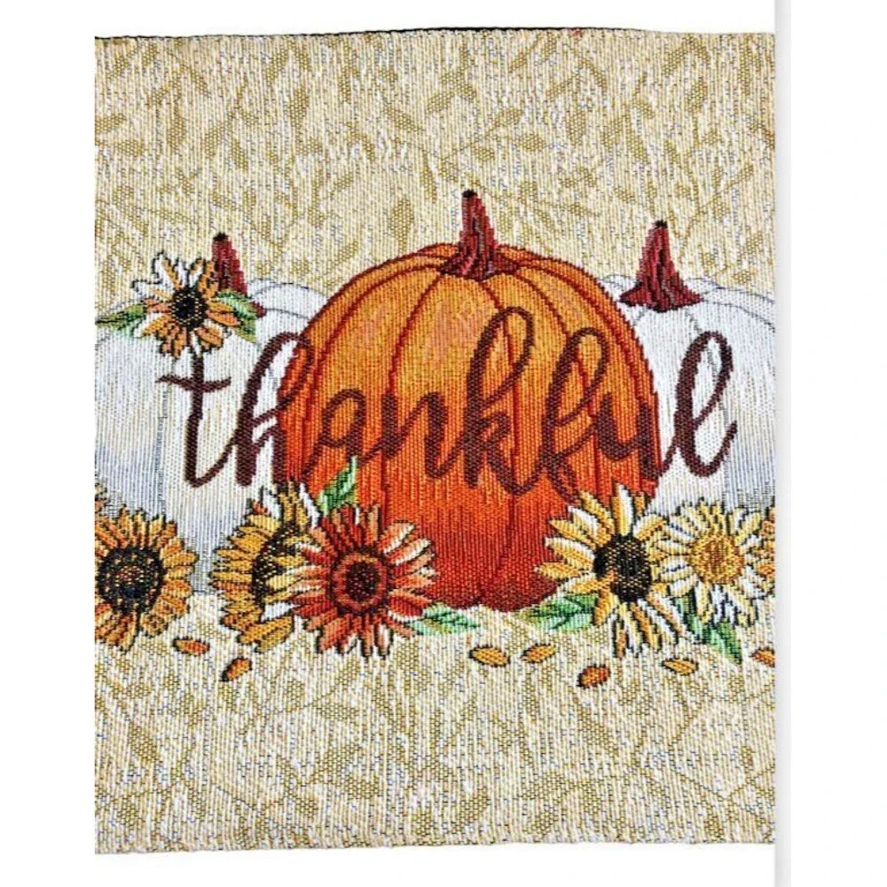 Thanksgiving Placemats Tapestry Thankful Sunflowers Fall Harvest 13x18